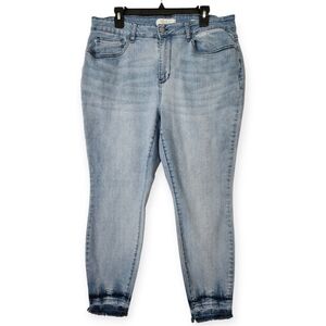 Judy Blue Jeans Tie Dye & Release Hem Skinny Mid Rise Light Blue Size 18W